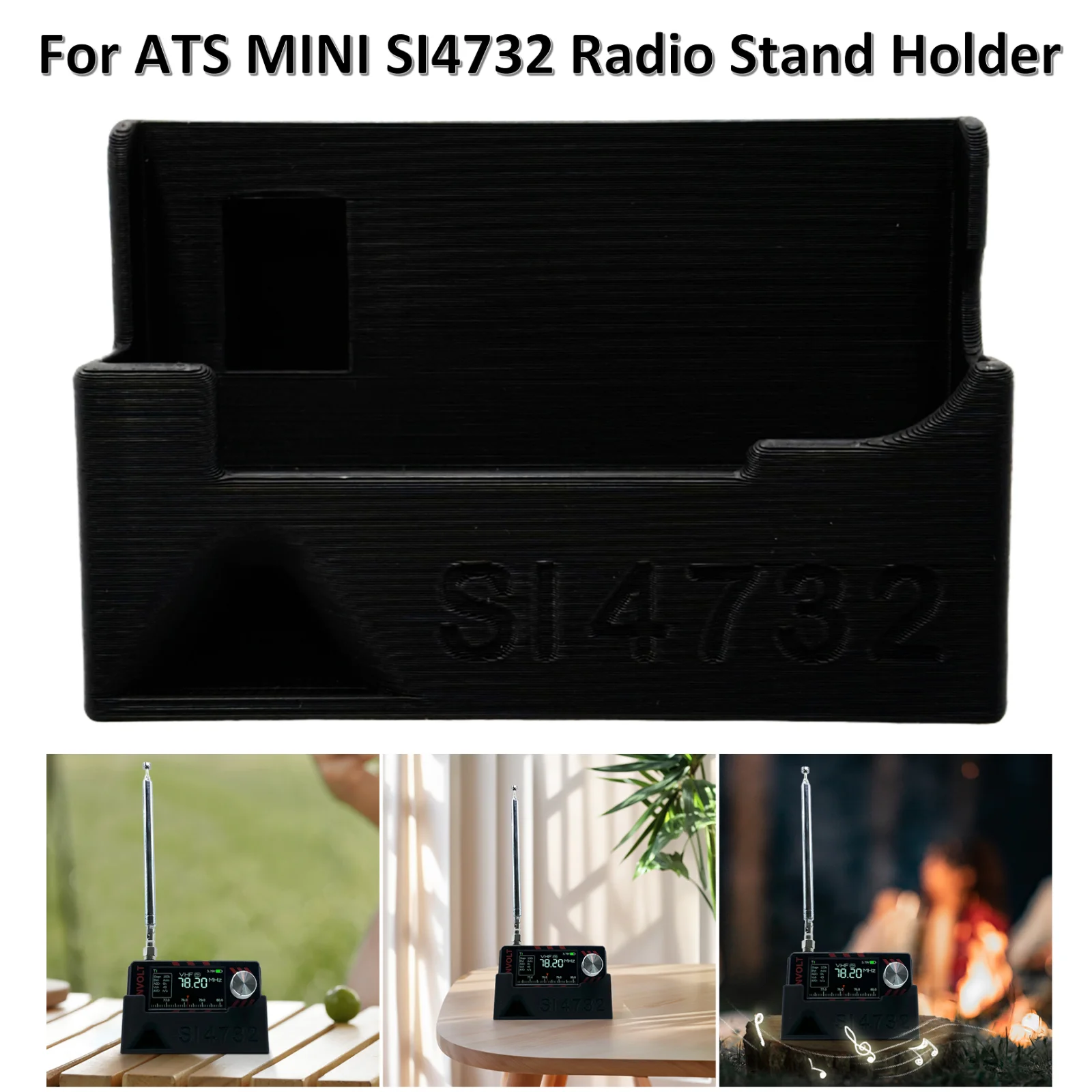 For ATS MINI SI4732 DSP Radio Holder Case 3D Printe Build-in Sound Guide Groove Stand Shockproof Radios Bracket Rack Accessories