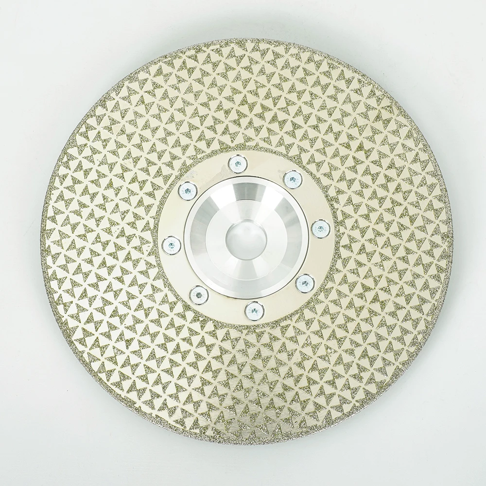 230mm Hole 22mm Silver Electroplated Diamond Cutting Disc Grinding Sheet Stone Concrete Quartz Marble Saw Blade Polishing Pad