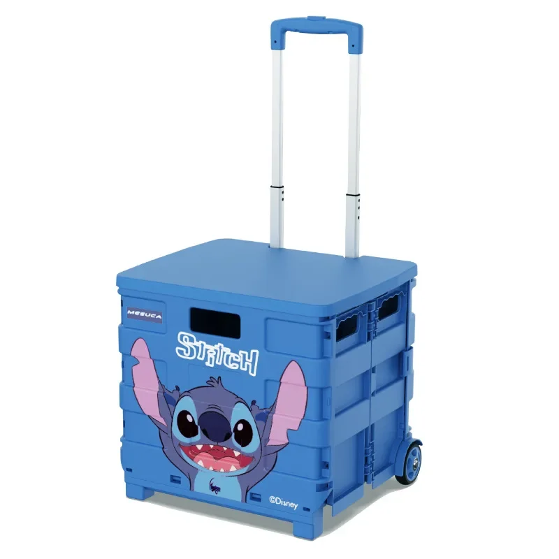 Disney Stitch Alien Lotso New Cartoon Cute Men And Women Car Trunk Multi-Functional Outdoor Supermarket Trolley pieghevole Case