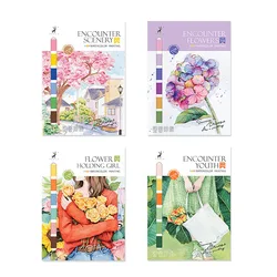 Watercolor coloring book decompression drawing book doodle drawing book cartoon self-painting watercolor paper drawing paper