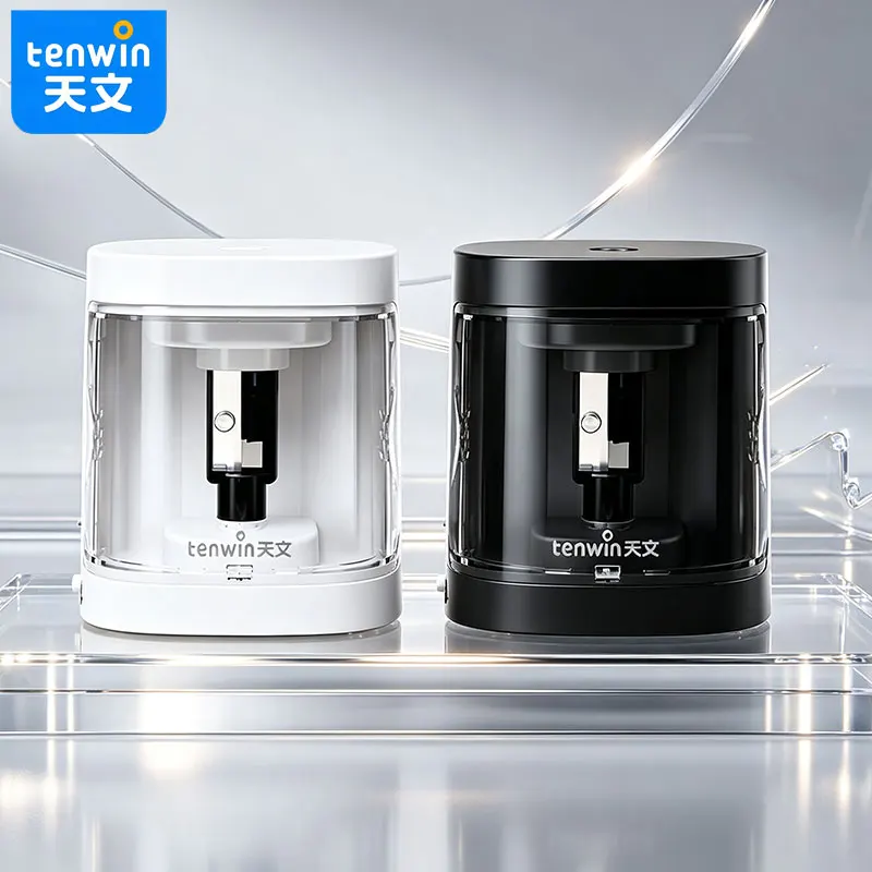 Tenwin Automatic charging pen sharpener with silent operation. Adjustable pen tip thickness in multiple settings.