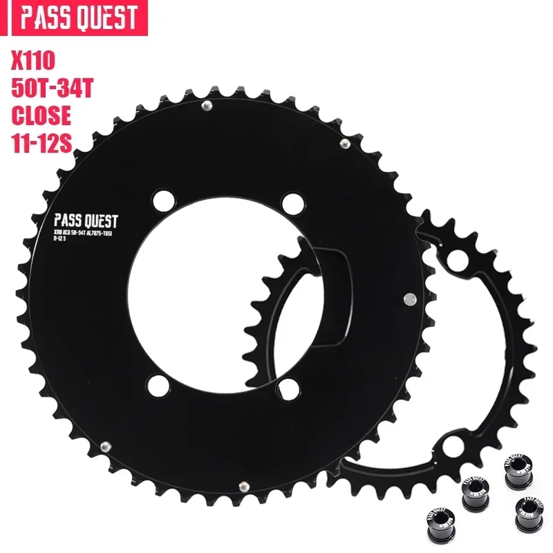 PASS QUEST 110 bcd Kettingblad kettingwiel voor Shimano 105 5800 6800 DA9000 Racefiets kettingblad 48/35 T 50/34 T 52/36 T 53/39 T 54/40 T