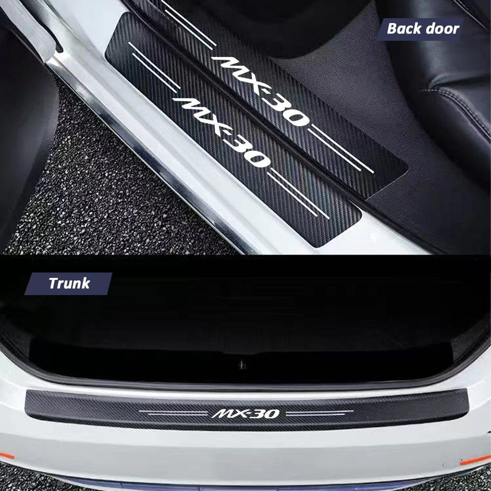 Car Door Sill Carbon Fiber Sticker Threshold Side Anti Scratch Tape Waterproof for Mazda MX-30 Car Accessories view 4