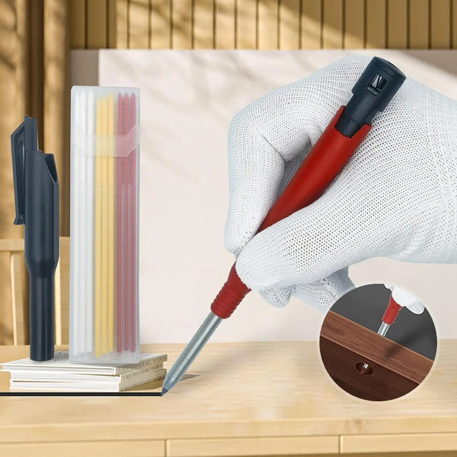 Carpenter Pencil Professional Accurate Practical Sturdy Creative Mechanical Pencil for Painting Metal Canvas Drafting Drawing