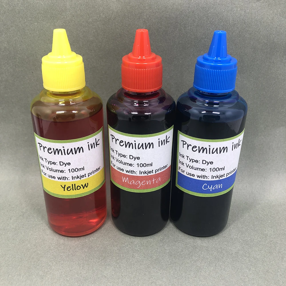 YOTAT 100ML/Bottle Universal Dye Refill Ink for Epson for Canon for HP for Brother Inkjet Printer CISS Cartridge Eco-Tank