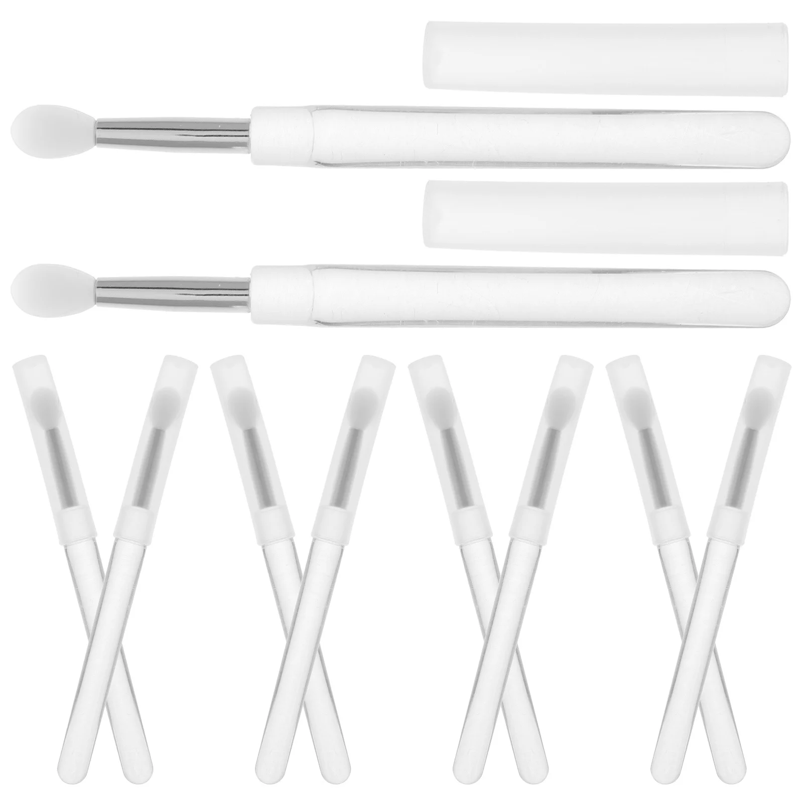 10Pcs Silicone Lip Brush Set Mini Portable Lipstick Applicator Soft Reusable Lip Gloss Balm Scrubber Jelly Brush Applicator