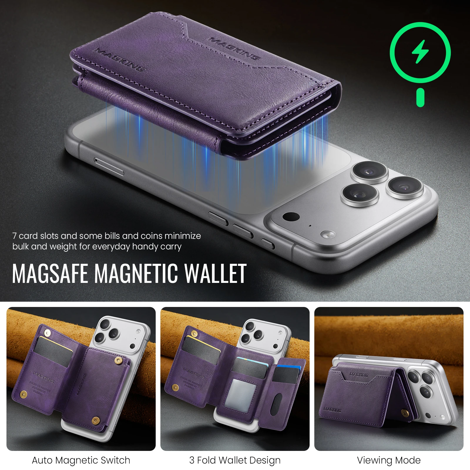 MagSafe Wallet RFID Blocking Magnetic Card Holder image 4