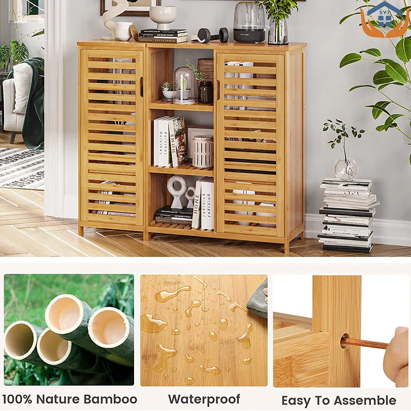 

Отдельно стоящая бамбуковая полка для хранения - органайзер для ванной комнаты, кухни, гостиной, стеллаж ZSNJ-25