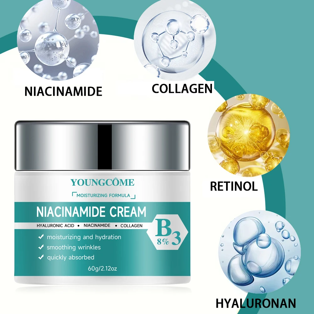 YOUNGCOME Nicotinamide moisturizing face cream Hyaluronic Acid can make skin firm and young, effectively lock skin moisture ﻿