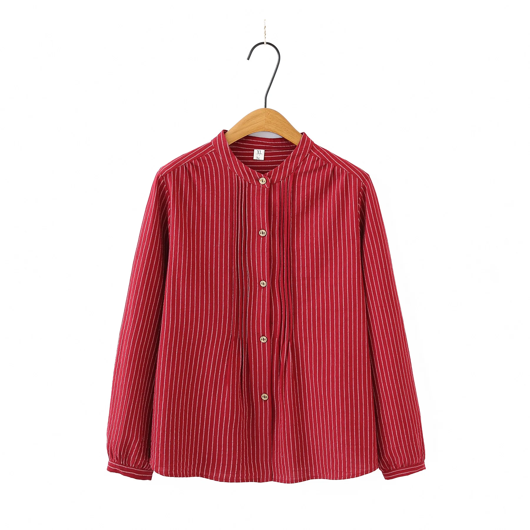 

XXXXL Fashion Plus Size Woman Clothing Spring 2026 Striped Shirt Cardigan Top Long Sleeved Round Neck Cotton Blouses 668