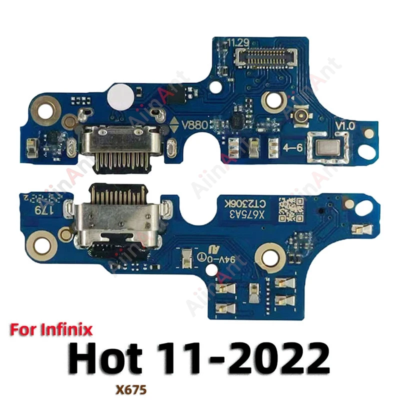 AiinAnt For Infinix Hot 11 12 Pro Play 11s 12i 20i 20s 4G 5G Dock Mic USB Charger Board Charging Connector Port Flex Cable