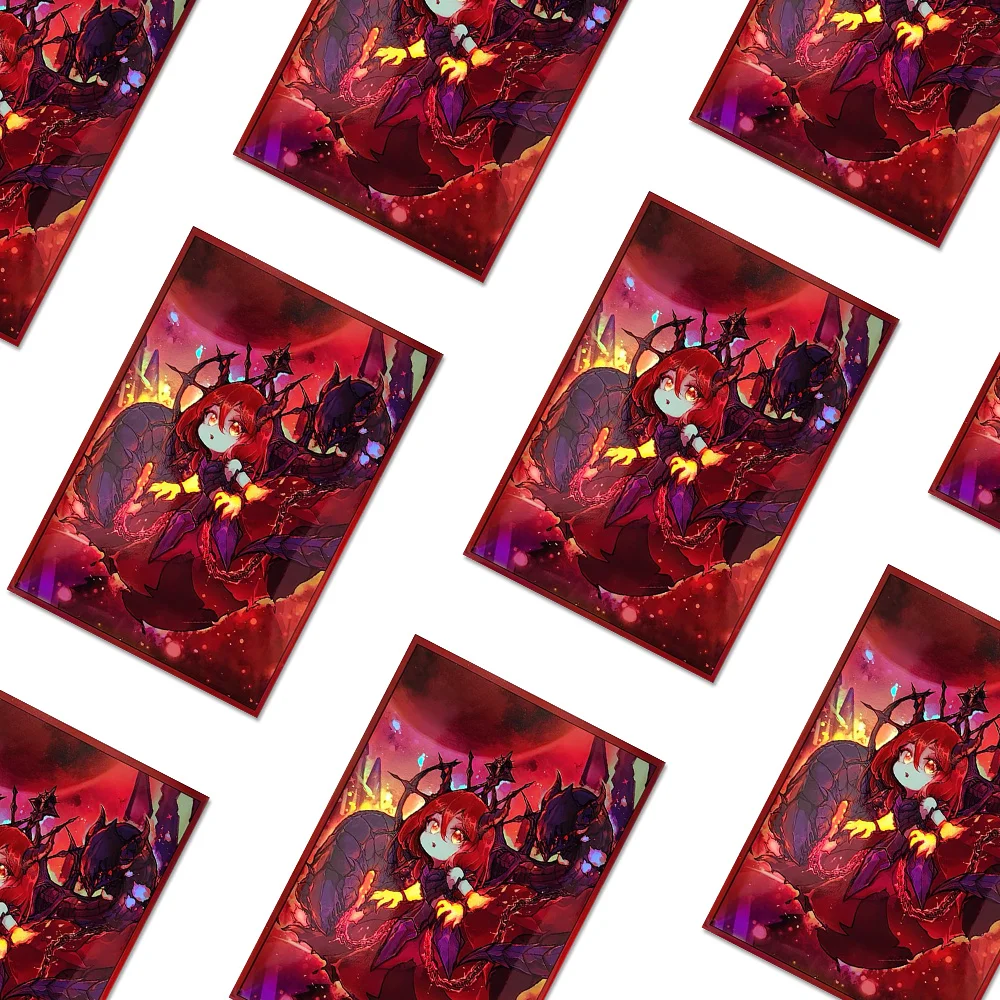 63×90mm 100PCS Laser Holographic High Quality Cartoon Card Sleeves for YGO/TCG Top Loading Cartoon Deck Shield Card Cover