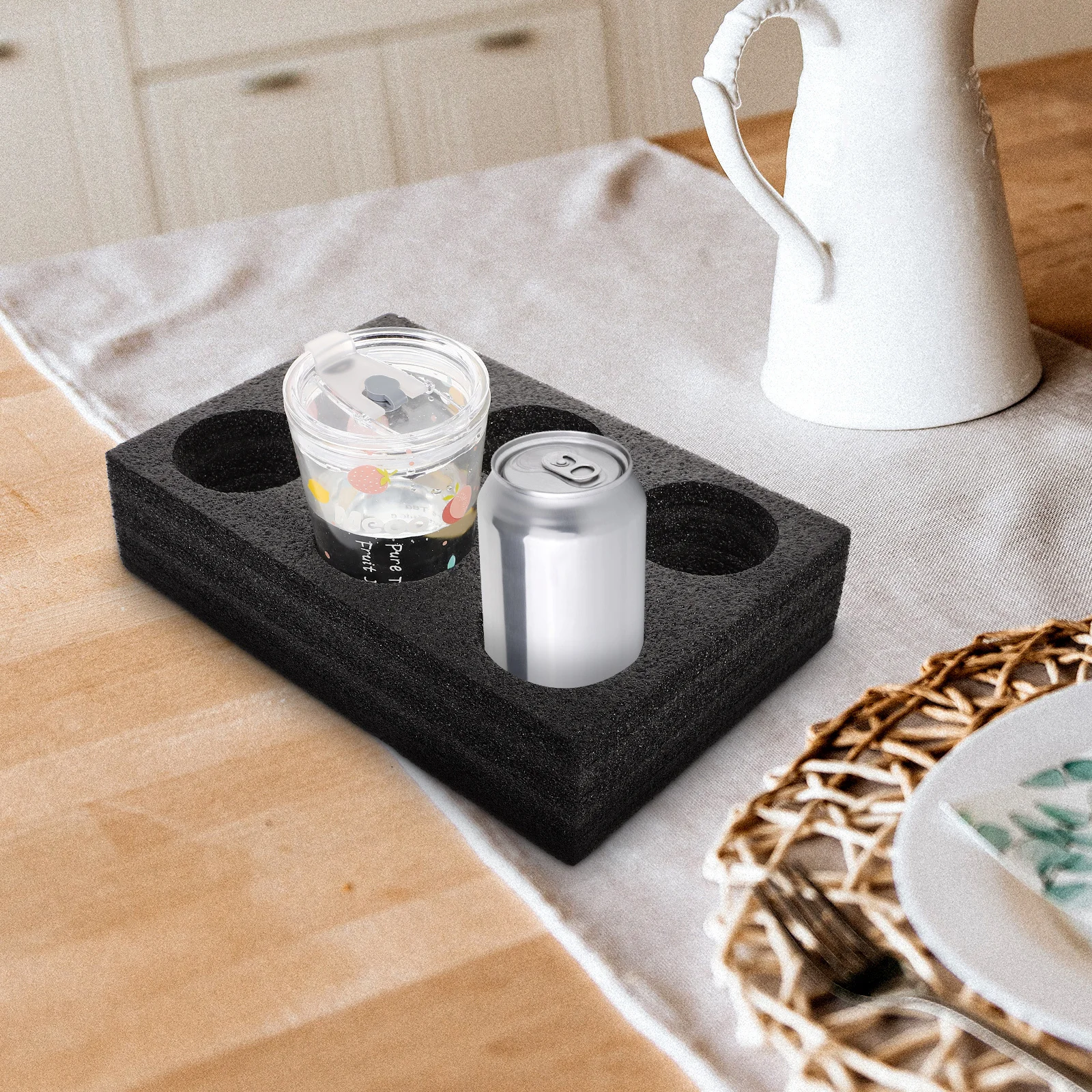 Portavasos de té de la leche, bandeja portadora de bebidas absorbente de golpes de espuma, bandeja portátil para bebidas para llevar para cafeterías, 2 uds.