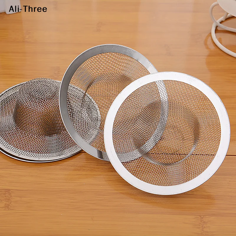 2Pcs Stainless Steel Bathroom Drain Filter Net Screening Sink Drain Strainer Shower Hair Catchers Stoppers Kitchen Accessories