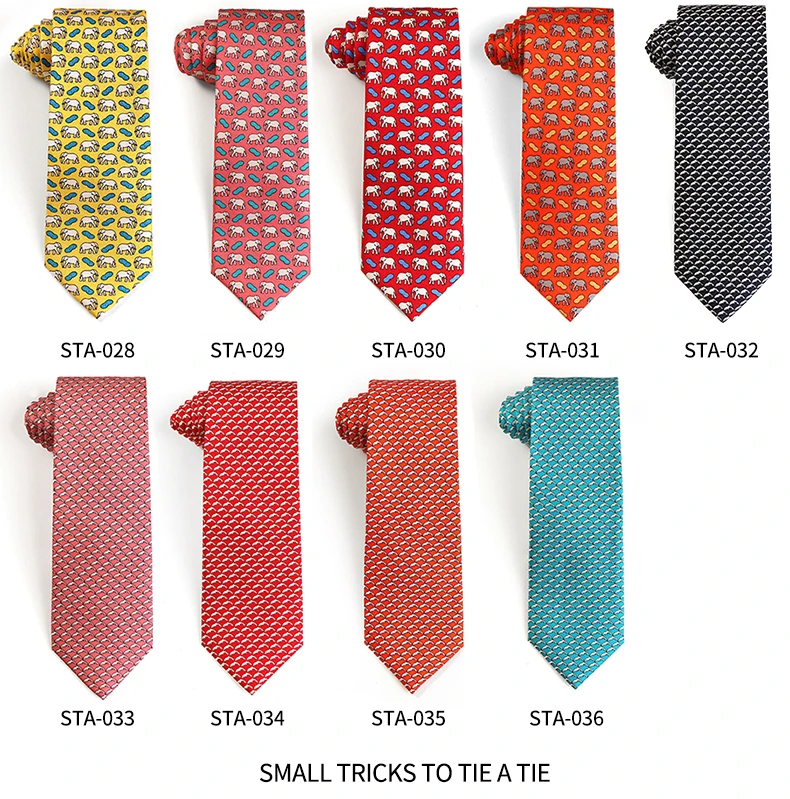 Tailor Smith Krawatte aus 100 % Seide für Herren, handgefertigte Krawatte mit Tiermuster, Krawatte zum Vatertag, Geburtstag, Geschenk – Detail 8