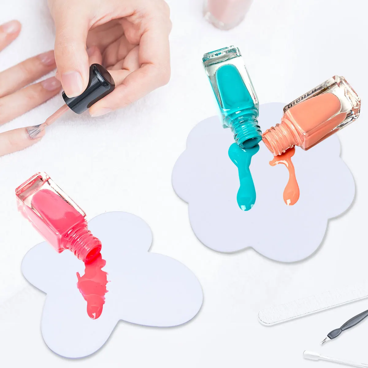 Foundation Mixing Nail Pads Tray Stylish Paint Silicone Palette Art Accessories