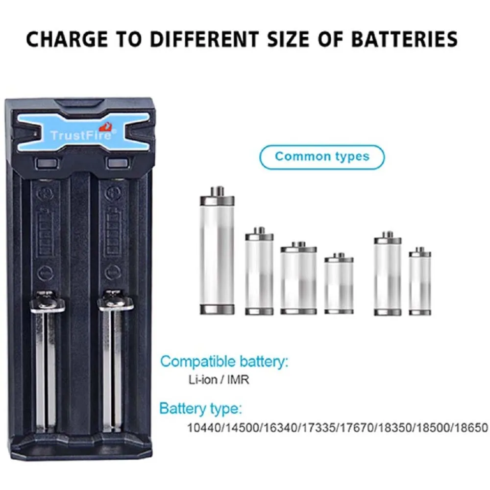 TrustFire TR-016 Multifunctional USB Li-ion Battery Charger for 10440 14500 17335 18650 16340 3.7V Rechargeable Li-ion Battery