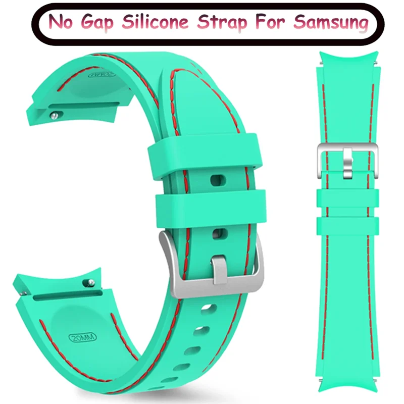 No Gap Silikonarmband für Samsung Galaxy Watch 7 6 5 4 40 mm 44 mm Sportmode Armband für Galaxy Watch 6-4 Classic/5 Pro 45 mm