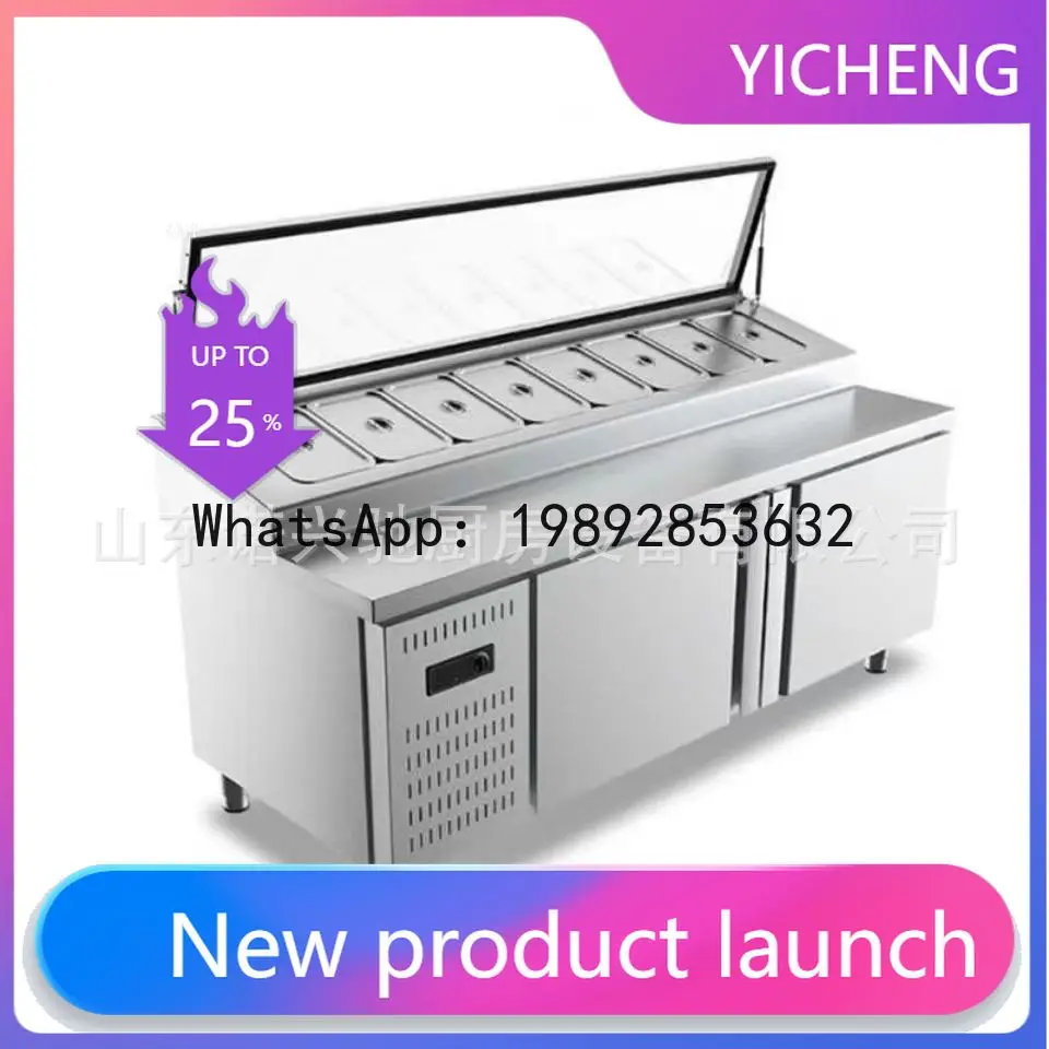 S5.12  Commercial air-cooled pizza display case, salad bar with crisper, fruit platter & light food chiller