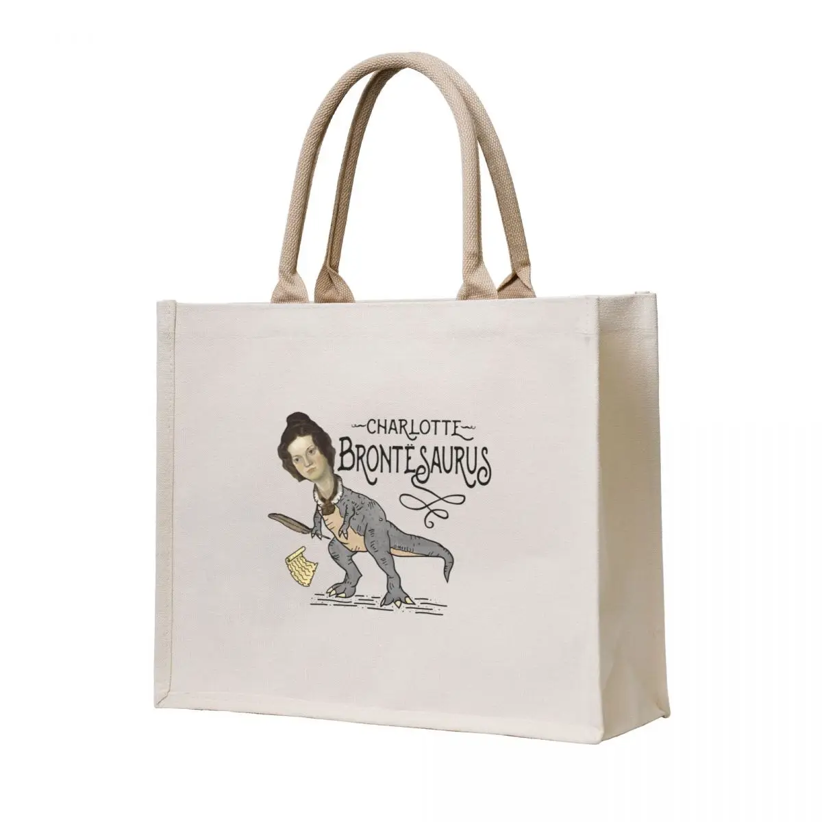 

Funny Charlotte Bronte Saurus Dinosaur Book Reader Tote Bag personalized tote bag sac pour femme Big bag women