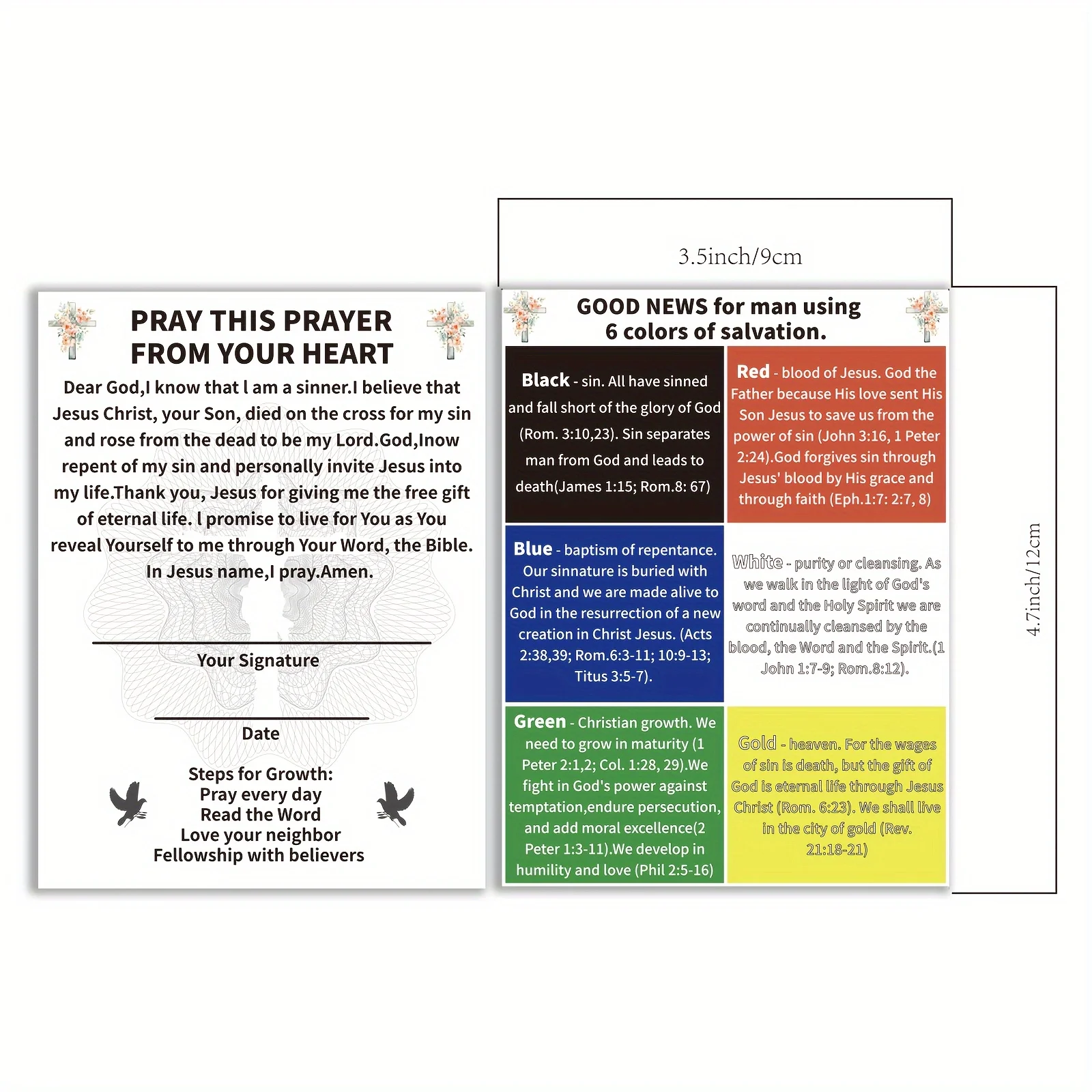10pcs Bulk Plan Of Salvation Cards Christian Inspirational Bible Verses Wallet Planner Bookmark For Men Teens Ministering Tool.