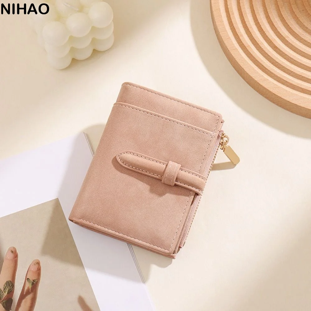 Practical PU Women's Wallet 2 Folds Waterproof Credit Cards Holder Multi-Cards Slot Portable Mini Coin Pocket Unisex