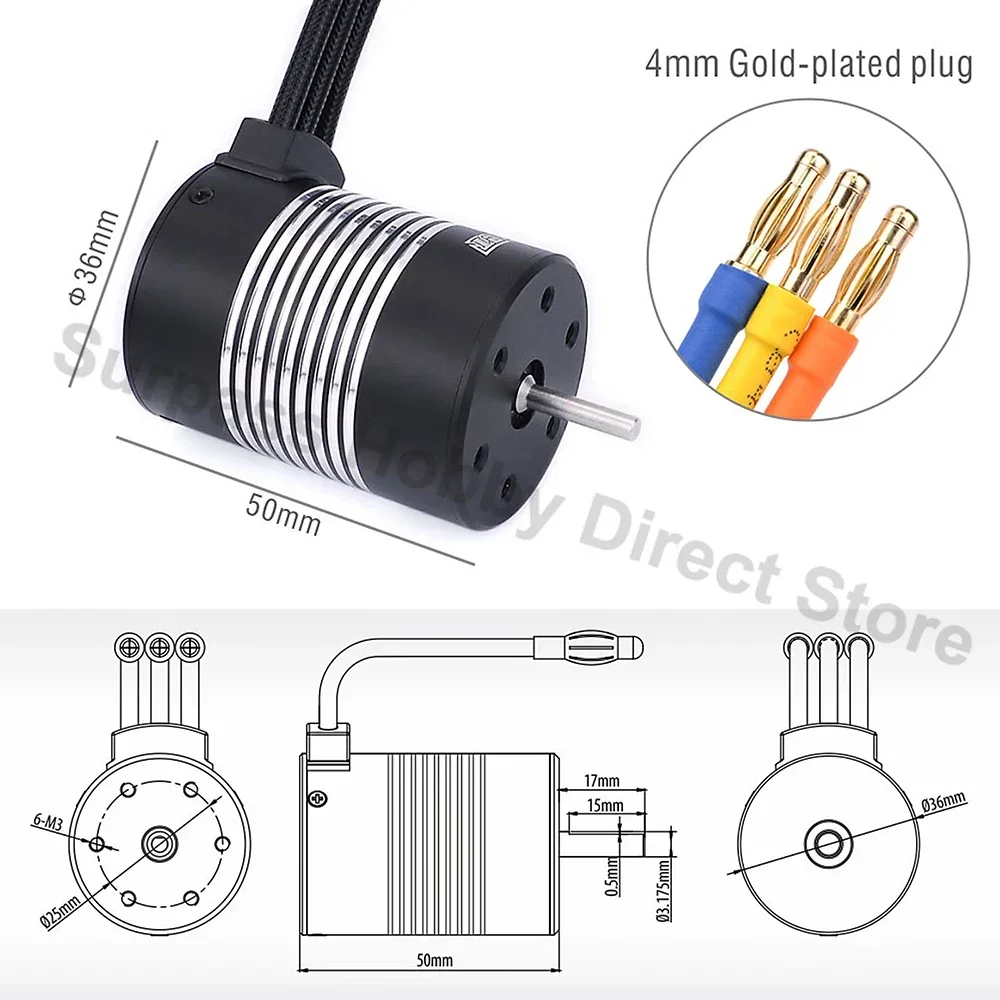 Rocket 2845 F540 3650 3660 3665 3670 3674 4068 Waterproof Brushless Motor for 1/10 1/12 1/14 RC Cars Wltoys Boat Robot Toys