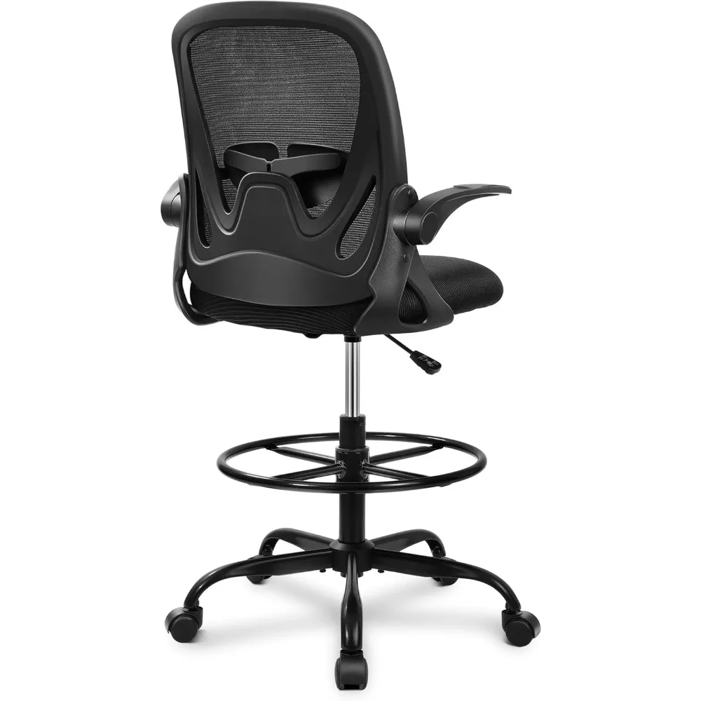 

Tall office chair with folding armrests, ergonomic executive standing desk and chair, Customizable