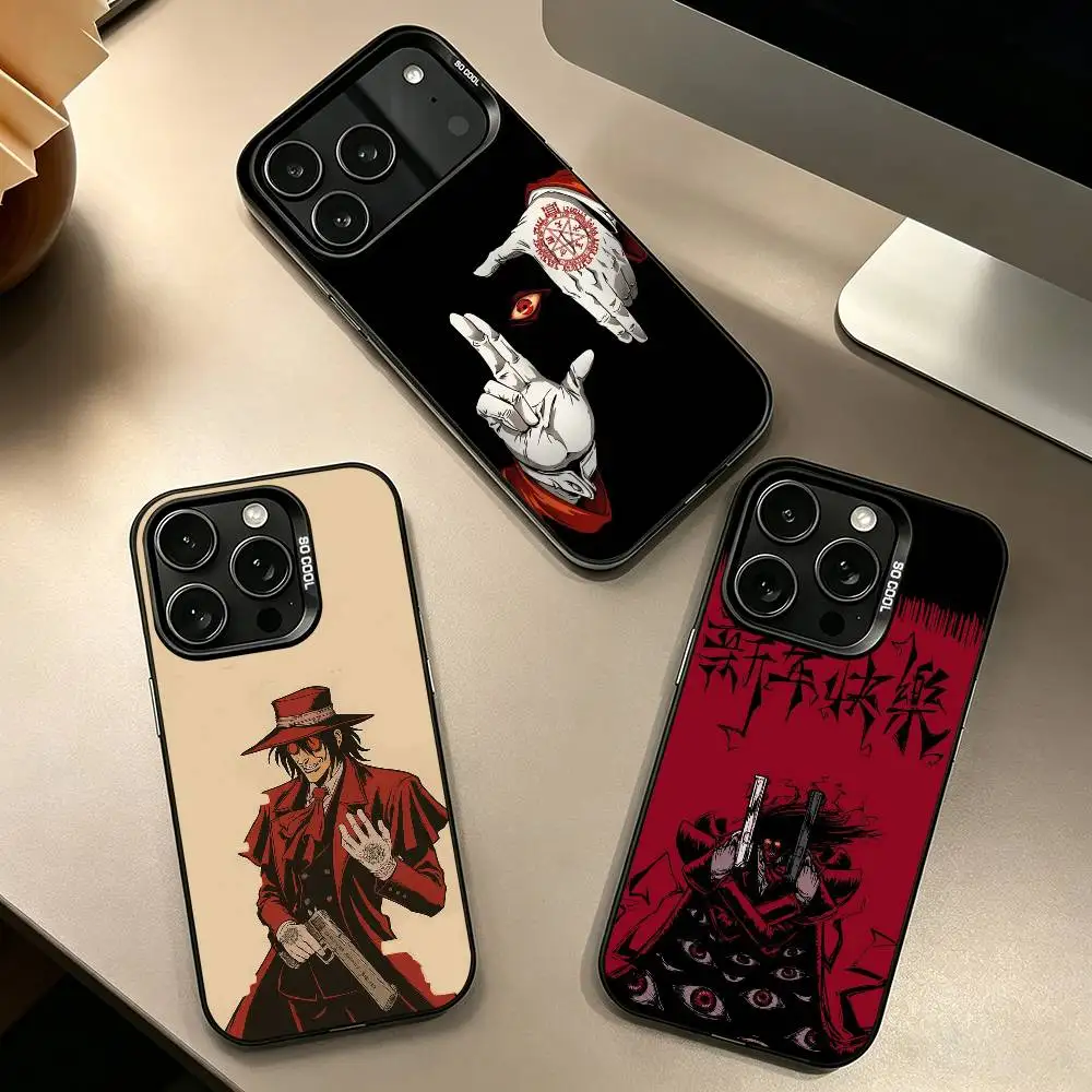 A-Alucard H-Hellsing Anime Gift Phone Case For iPhone17,16,15,14,13,12,11Plus,Pro Max,XS,Colorful Silver Phone case Funda Cover