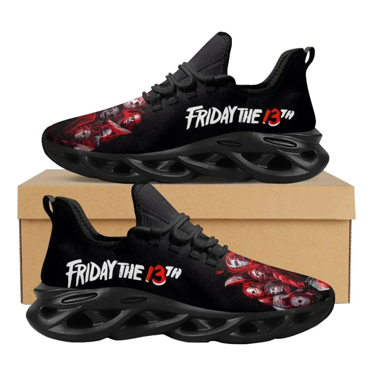 Scarpe da ginnastica con personaggi del film horror Jason / Michael Myers / Freddy Krueger / Chuck Scarpe con cuscino d\'aria Tennis di Halloween