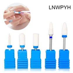 5 Pcs Ceramic Milling Cutter Manicure Nail Drill Bits Electric Nail Files Grinding Bits Mills Cutter Burr Accessories gel Remove