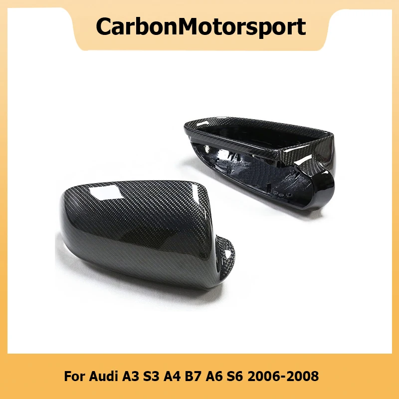 Replacement Style ABS Covered with Real Carbon Fiber Rearview Side Door Mirror Cover For Audi A3 S3 A4 B7 A6 S6 04 05 06 07 08