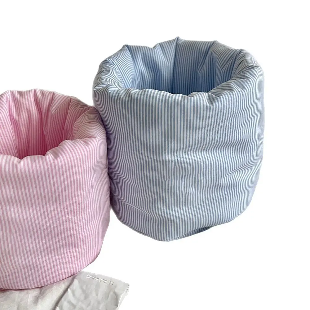 Item Organization Striped Makeup Bag Large Capacity Cloth Cosmetics Container Makeup Brush Storage Cute Storage Box for Bedroom