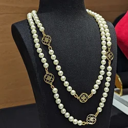 Amorita Boutique Fashion Elegant Pearl Modern Long Necklace