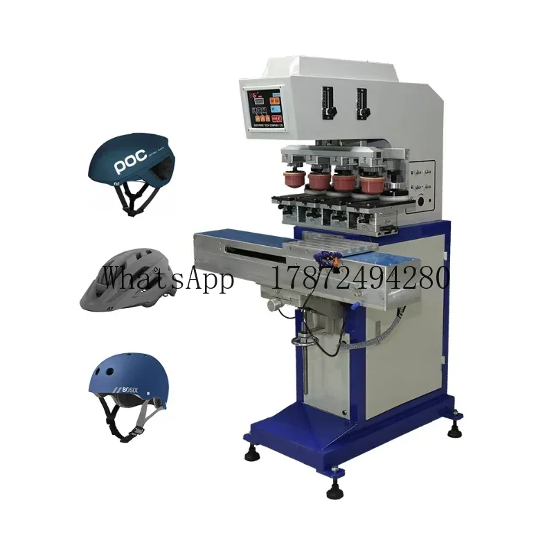 Winskys 4-Color Pad Printing Machine Tampon Printer for Helmet Hard Hat Customization Text Logo Printing Tool