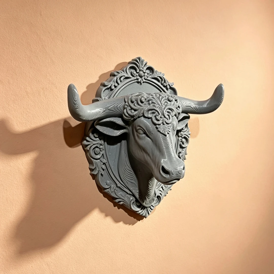 2pcs Vintage European Style Bull Head Sculpture Key Hook - Suitable for Hanging Keys, Hats, and Small Items on Entryway Walls