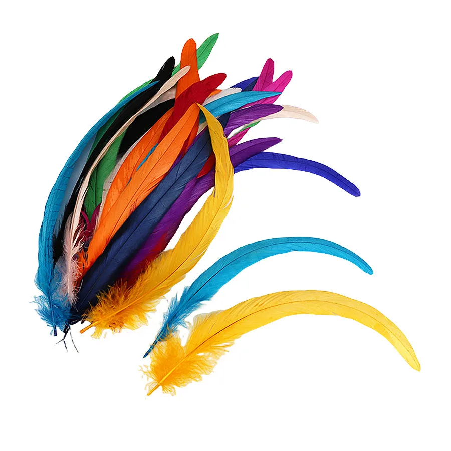 20/100Pcs 25-30CM DIY Rooster Feather Crafts Sewing Clothing Decor Plume Home Party Women\'s Feather Headwear Wedding Accessories