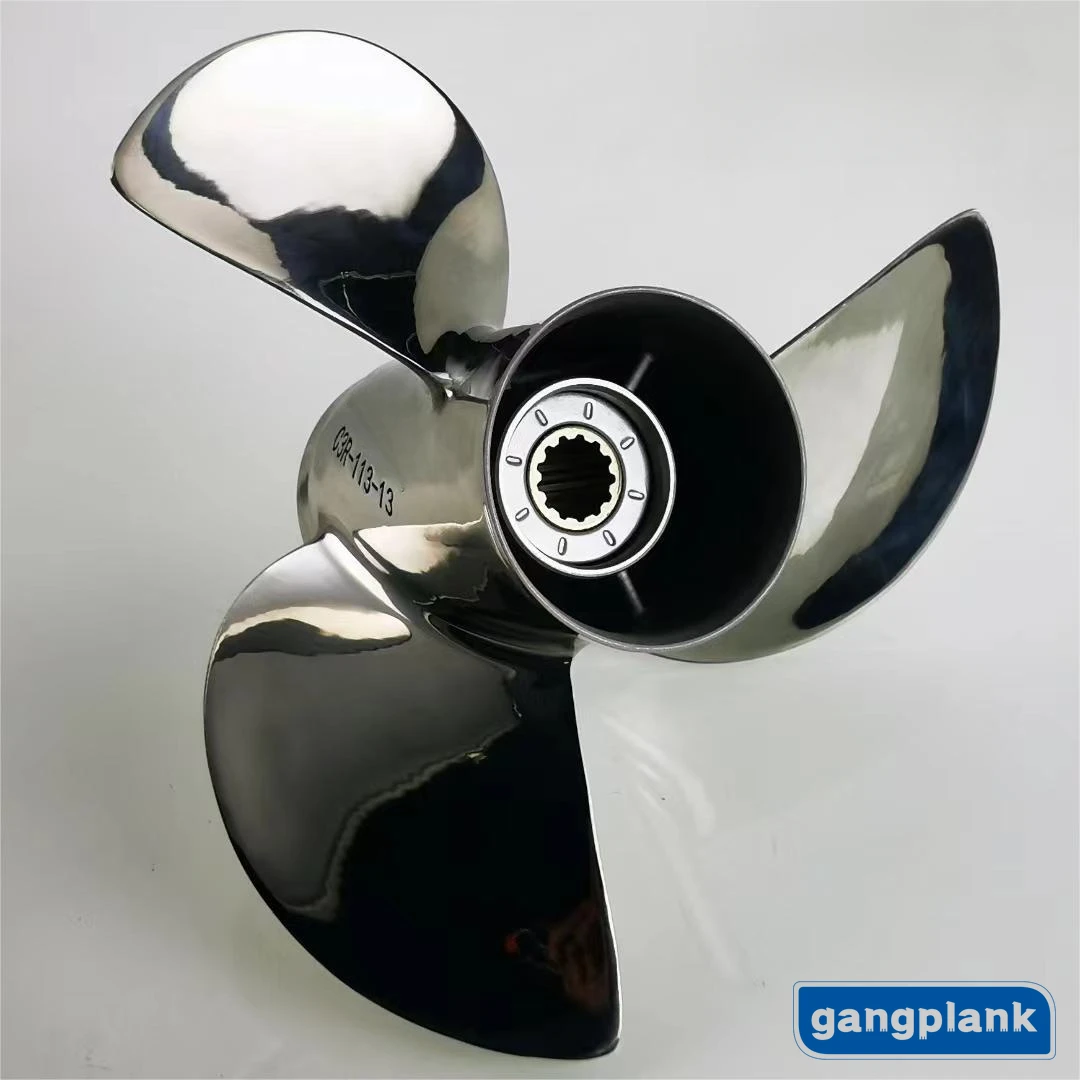 Marine Stainless Steel Propeller for Honda 35-60 HP 11 1/4X13 11 1/4X14 11 5/8X11 3/8X12 1/8X13 11X15 10 1/4X16 13 Tooth/Spline