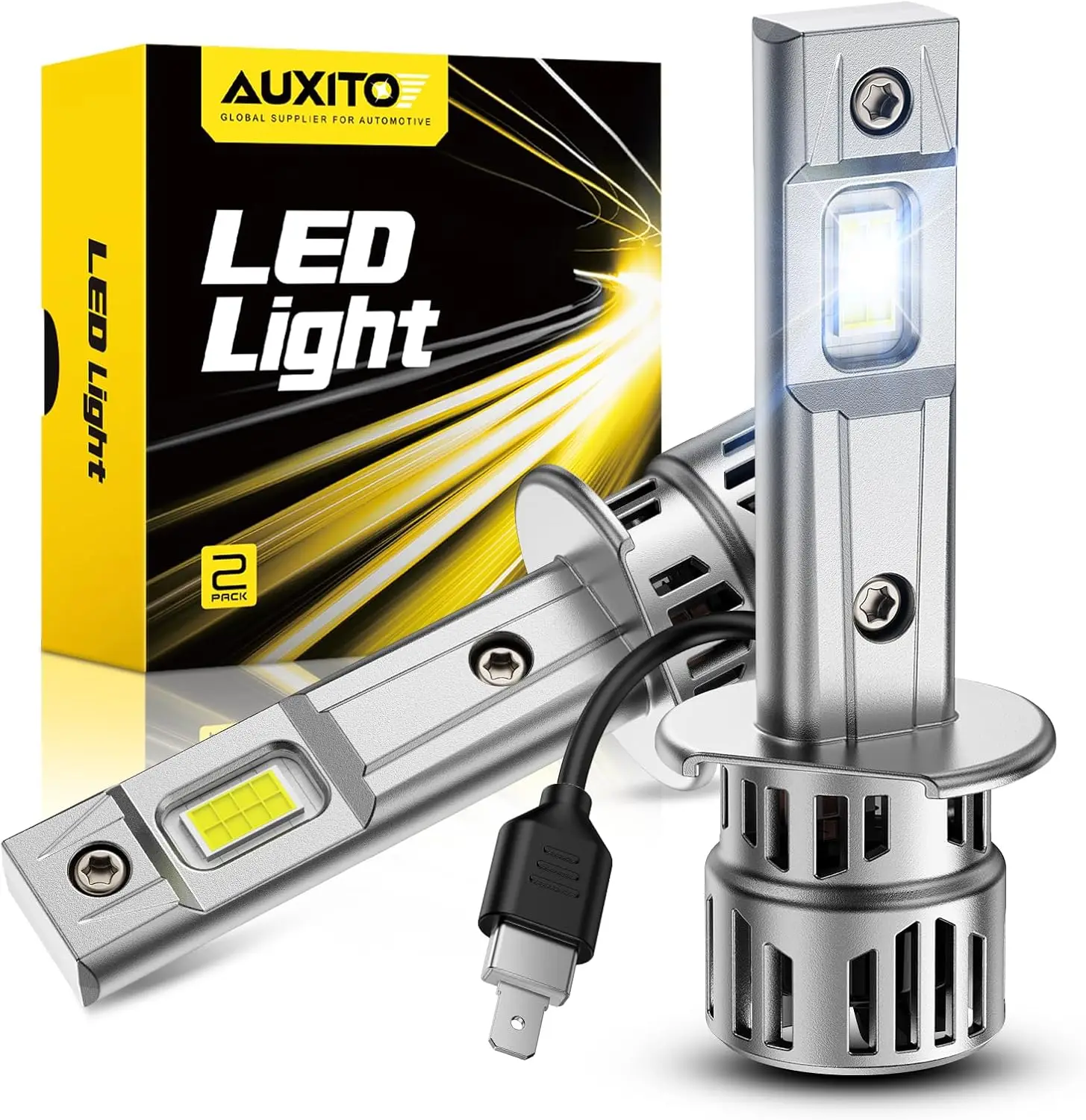 

H1 Bulbs, 1000% Brighter 6500K White Light, Halogen Size Match, Easy Plug and Play, 99% Vehicle Compatible, Pack of 2