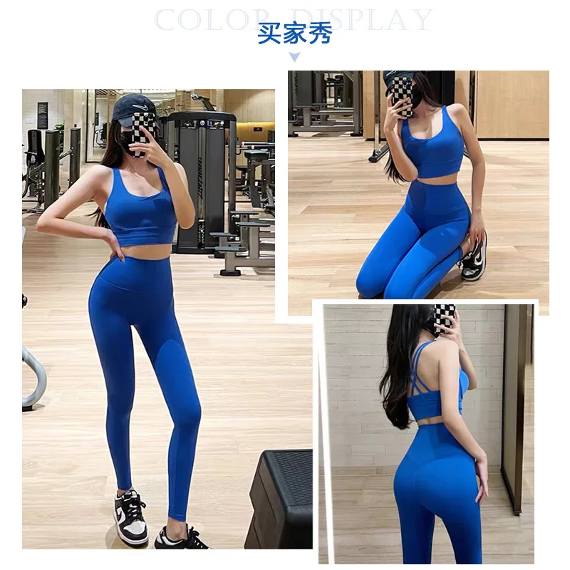 Pantaloni da yoga da donna a vita alta con sollevamento dell'anca, rettifica su due lati, fitness, palestra, sport, pantaloni leggings da yoga senza cuciture