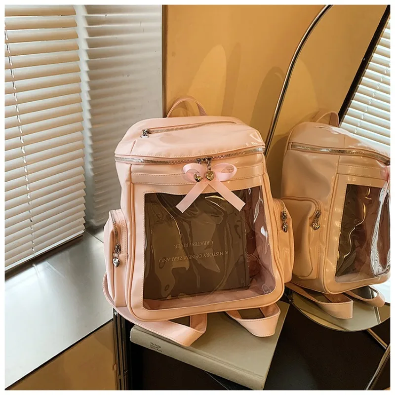 

Супер крутые прозрачные глянцевые рюкзаки из искусственной кожи, индивидуальные рюкзаки большой вместимости, популярные модные рюкзаки уникального дизайна для женщин, 2025 г., горячая распродажа