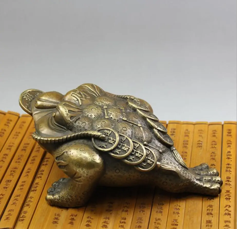 

CHINESE STYLE COPPER BRONZE TOAD LUCKY CAI ANTIQUES ANTIQUE BRONZE CRAFTS ORNAMENTS COLLECTIBLES SHIPPING