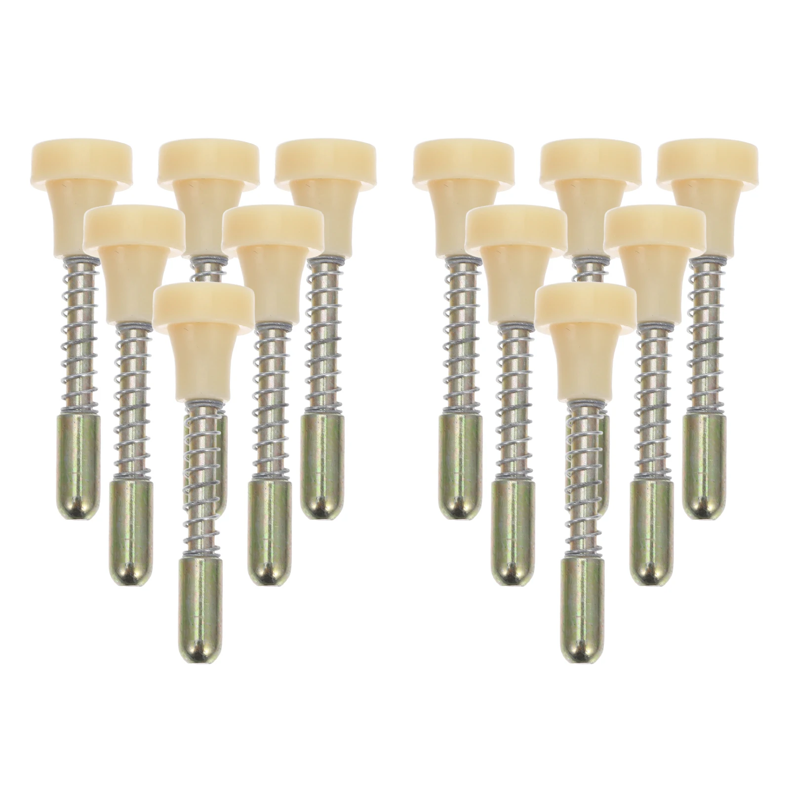 10pcs Spring Latch Window Screen Plunger Pins Door Lock Replacement Beige Iron Adjustable Height Easy Installation Metal