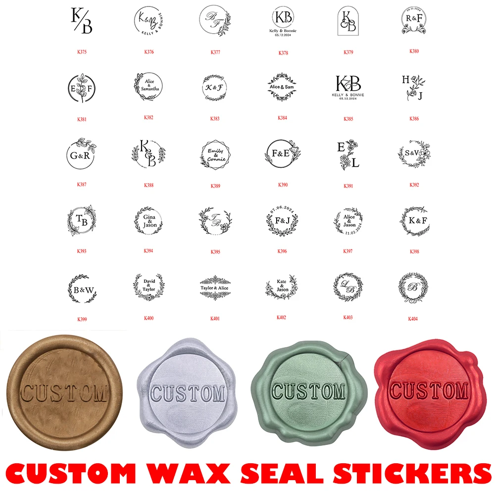 

10-100pcs Personalized Self-Adhesive Wax Seal Stickers Custom Initial Letter Seals for Envelope Wedding Invitation Card Gift DIY