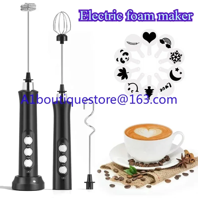 

USB Rechargeable Milk Foamer Handheld Electric Foam Machine with Stainless Steel Egg Beater
