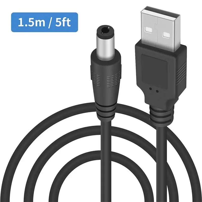 QWE-2X 5V DC 5.5 2.1Mm Jack Charging Cable Power Cord, USB To DC Power Cable With 26 Interchangeable Plugs Connectors
