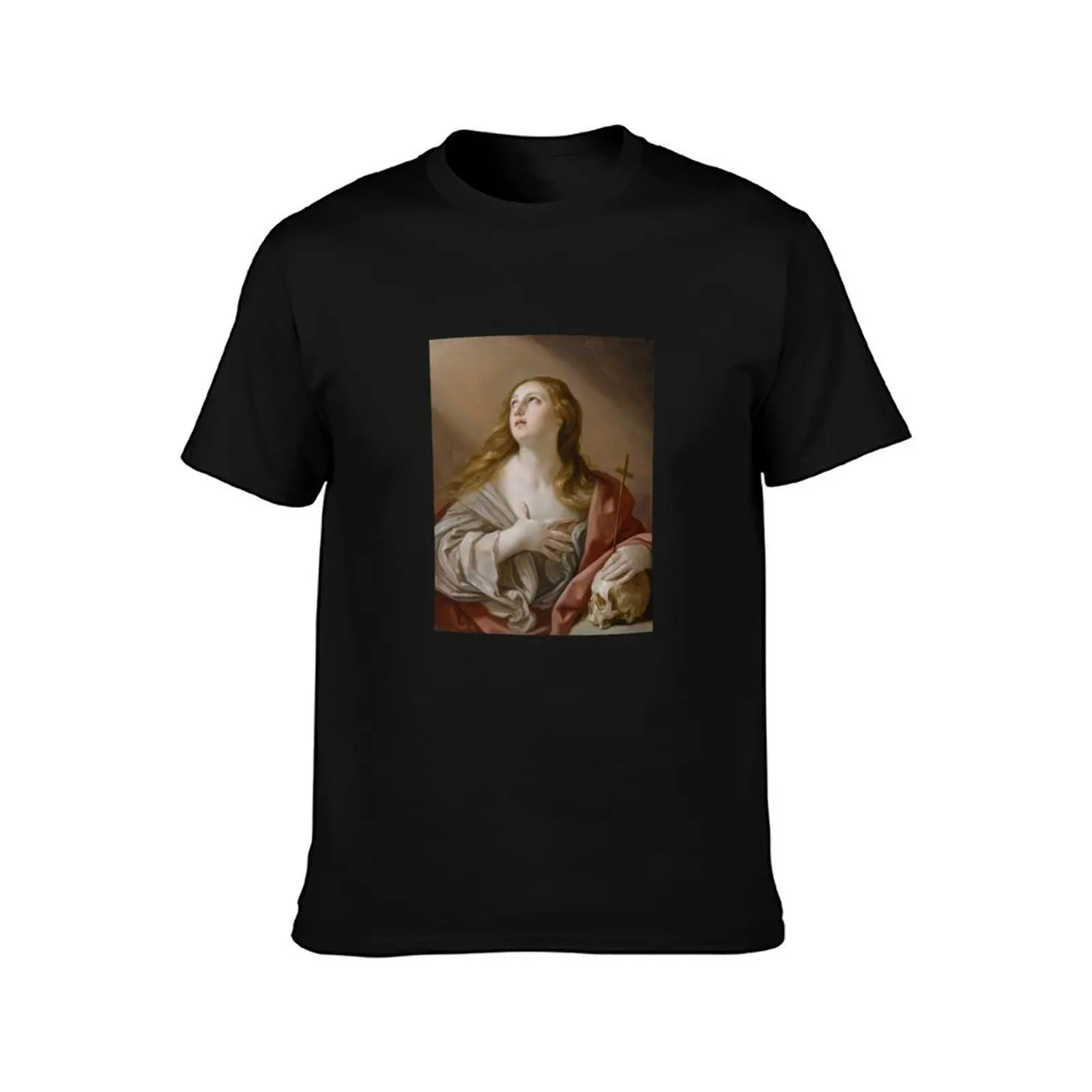 The Penitent Magdalene - Mary Magdalene - Guido Reni T-Shirt Summer Casual Cotton Tee Oversized Streetwear Tops 100% Cotton