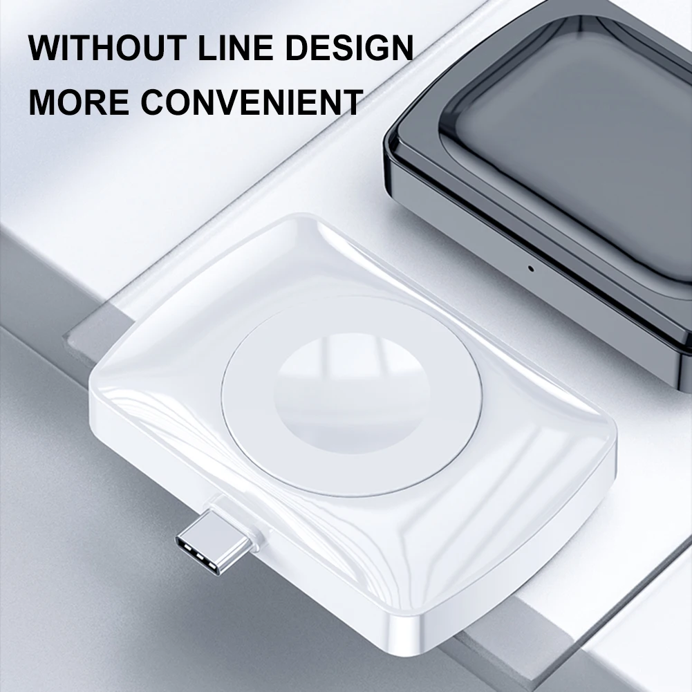 2 in 1 Magnetic Wireless Charger USB C Fast Watch Charger for AirPods 2/3/4/Pro for Apple Watch Series 10 9 8 7 6 SE 5 4 3 2 1