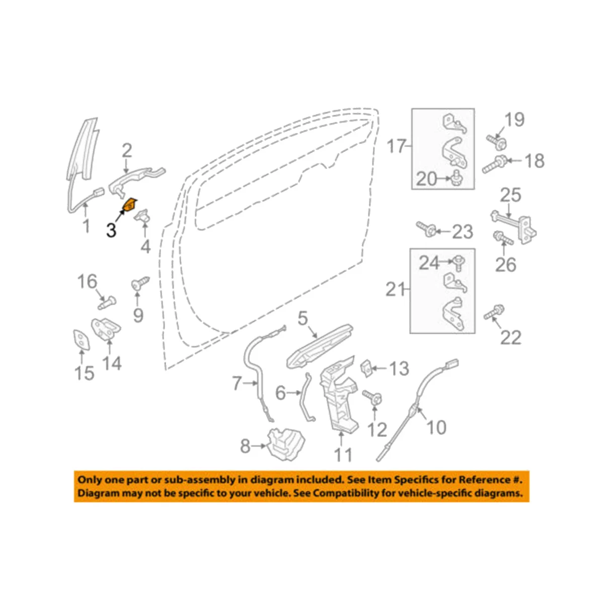 Left Front Door Handle Lock Cover Caps for Ford Fusion Edge 2015-2020