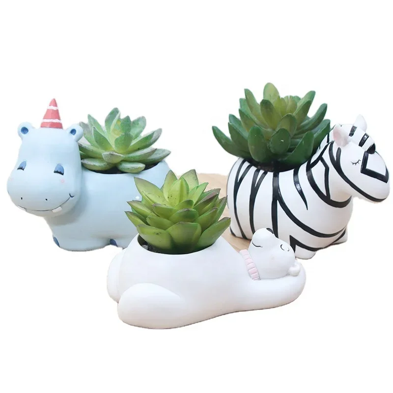 Succulent Flower Pot Cartoon Creative Small Natural Panda Office Desktop Potted Collocation Ceramic Pots